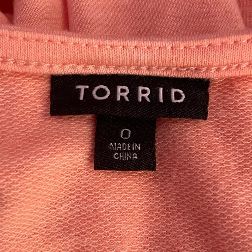 Torrid Mineral Wash Cold Shoulder Strappy Top in Peach‎ Size Large - Picture 6 of 10